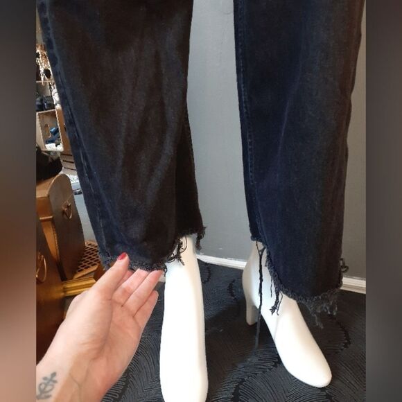 Zara Classic Black Women's Straight Wide Leg Jeans - Picture 12 of 15